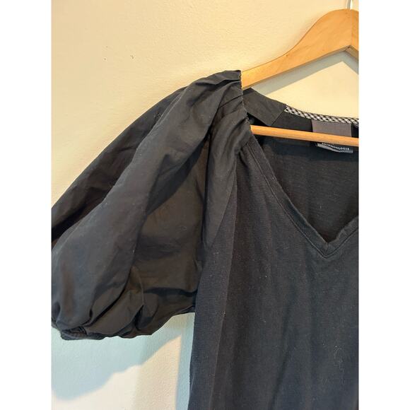 Maeve by Anthropologie womens dress size XS black fitted pouffy sleeves - Picture 2 of 9